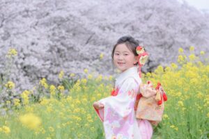 七五三　753 3歳 5歳 7歳　熊谷　ロケーション 桜 　写真館　フォトスタジオ　前撮り