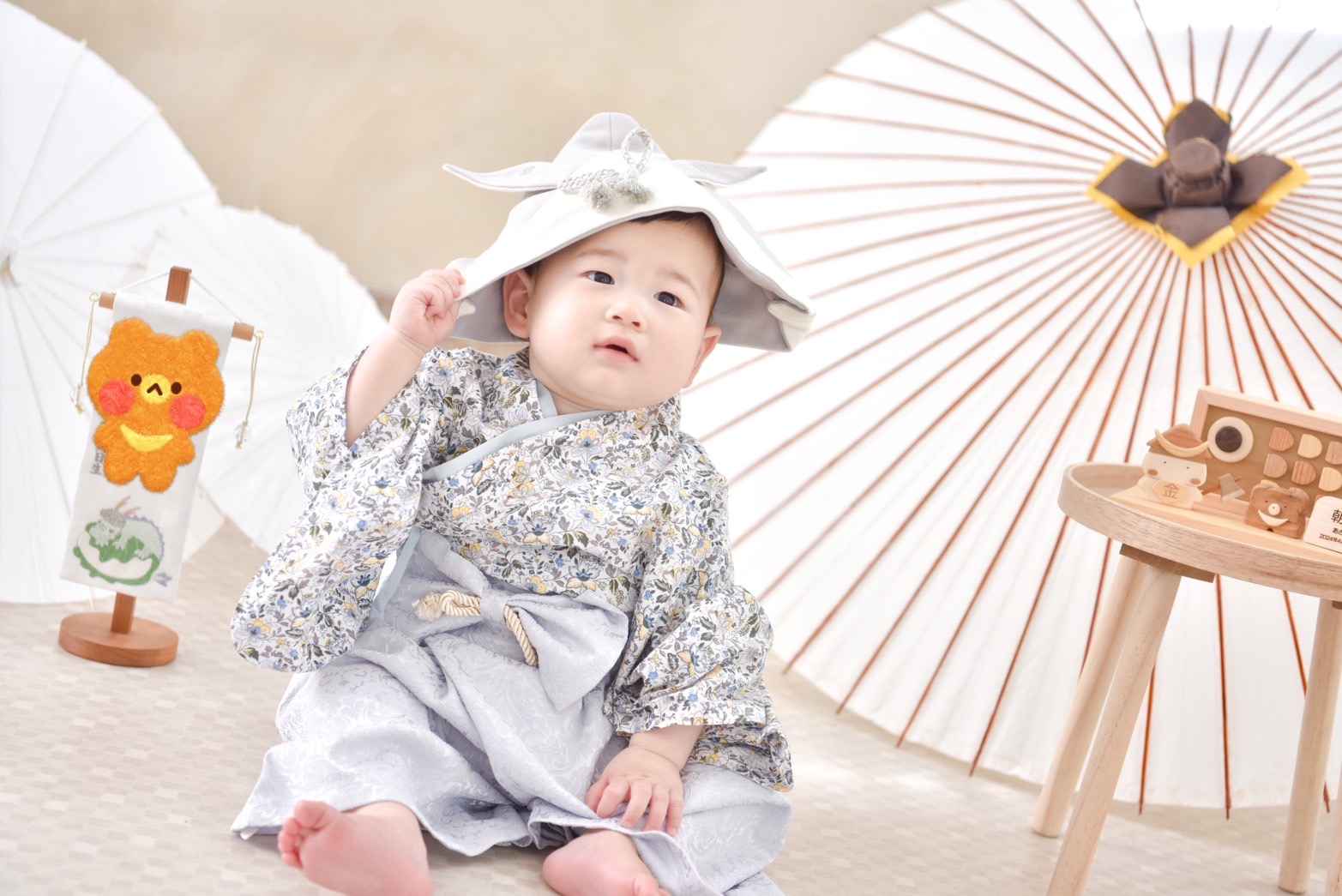 埼玉県　熊谷市　フォトスタジオ　写真館　ハーフバースデー　赤ちゃん写真　記念写真　ハーフバースデーフォト　ベビーフォト　端午の節句　兜　鯉のぼり