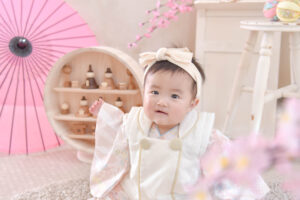 埼玉県　熊谷市　フォトスタジオ　写真館　ハーフバースデー　赤ちゃん写真　記念写真　ハーフバースデーフォト　ベビーフォト　100日祝い　お食い初め　お宮参り　初節句　桃の節句