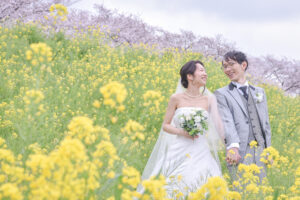 熊谷　写真館　フォトスタジオ　　ブライダル　ウェディング　ドレスレンタル　カラードレス　ウェディングドレス　フォトウェディング　ウェディングフォト　家族婚　カラードレス　白無垢　桜ロケーション